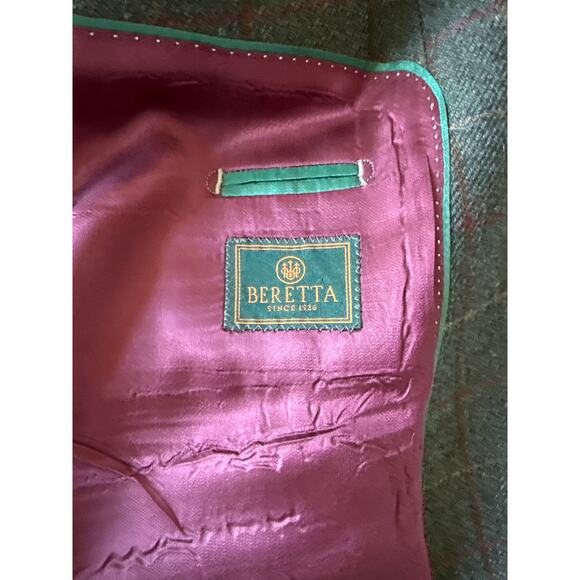 Beretta Magee Wool Blazer Green Plaid Sport Coat 44R - Picture 7 of 9